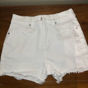 Loft White Cut-off Shorts